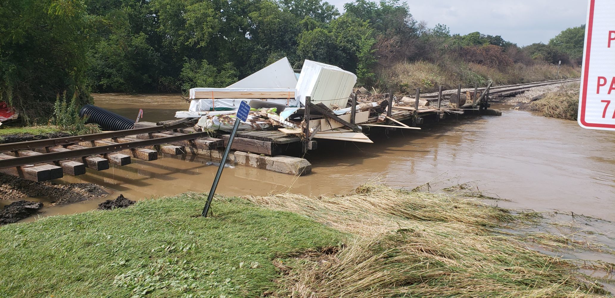 Damage to railroad tracks